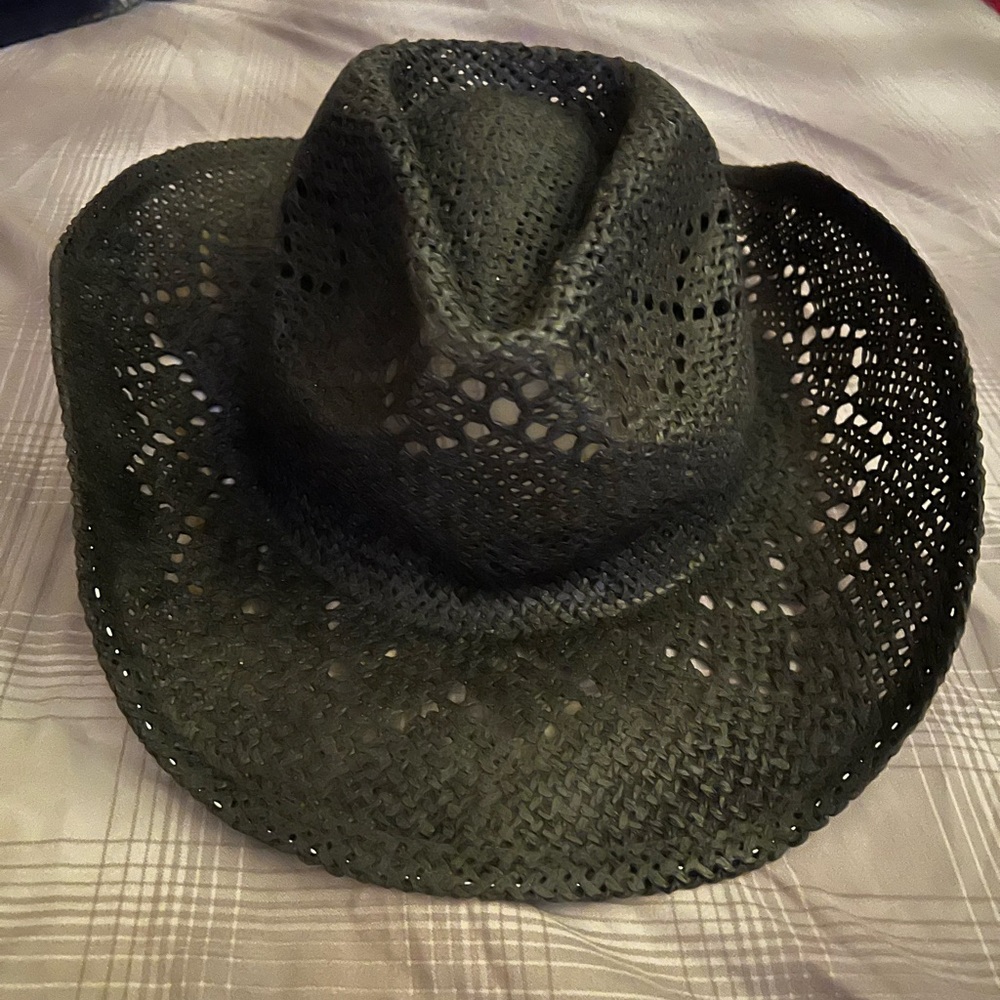 Women's Black Woven Cowboy Hat
